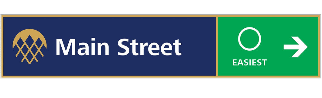 Small Ski Slope Sign Main Street